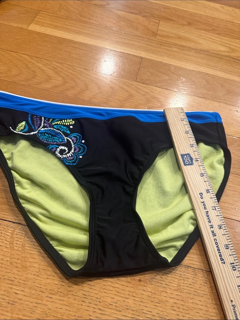 Sonoma women’s black w/ floral embroidery 2 piece swim suit .